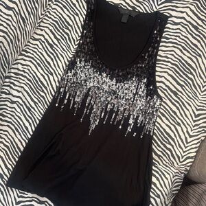 black tank with silver sequin